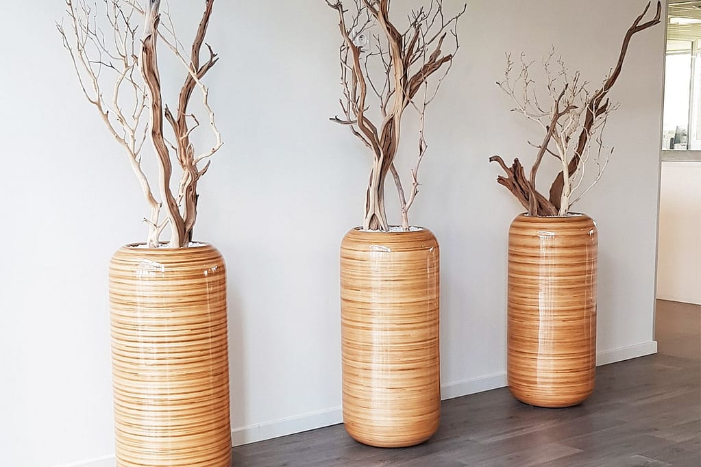 aménagement végétal pot design en bois